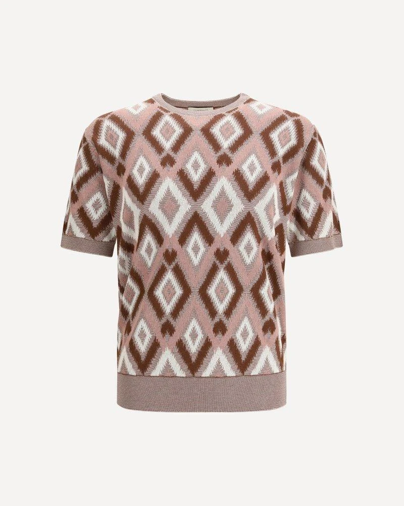 Piacenza Cashmere Piacenza Cashmere Geometric Short Sleeve Sweater
