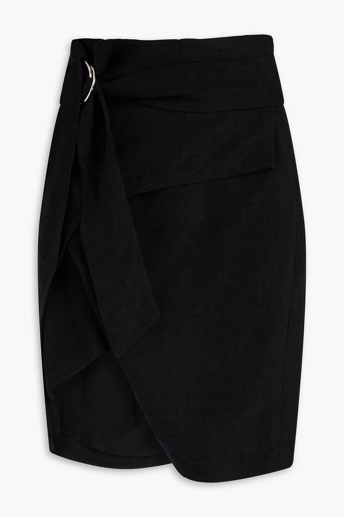 IRO Lodi asymmetric TENCEL™ and linen-blend crepe wrap skirt 1