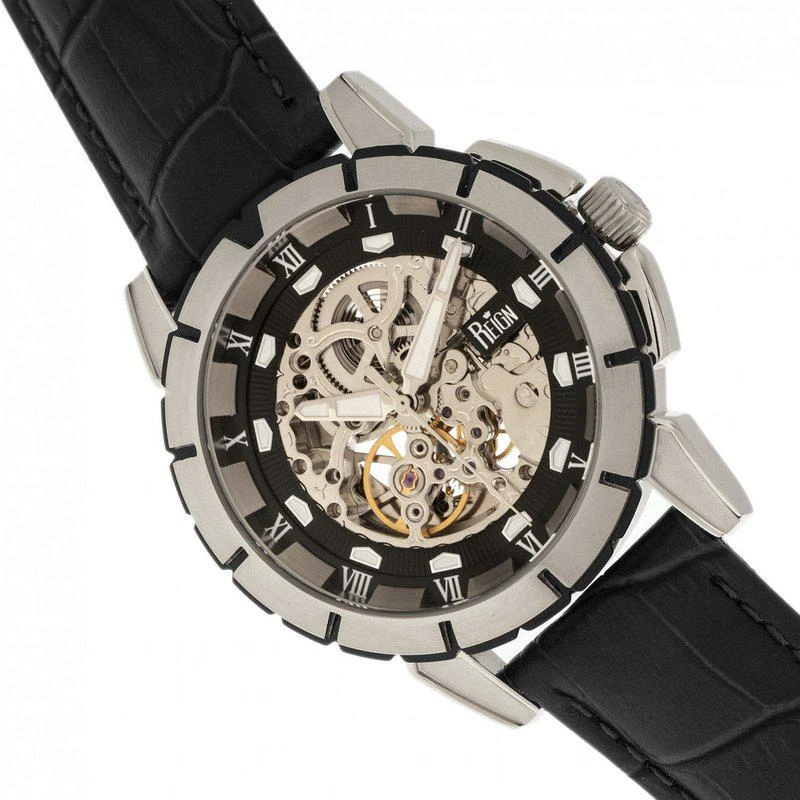 Reign Watches Reign Philippe Automatic Skeleton Leather-Band Watch 2