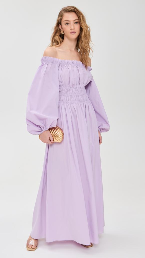 CAROLINE CONSTAS Raquela Off Shoulder Ruffle Maxi Dress