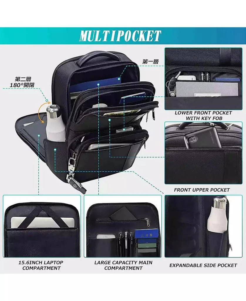 Urbanmax 15.6 Inch Waterproof Laptop Backpack - Lightweight Business/School/Travel Bag for Men & Women 4