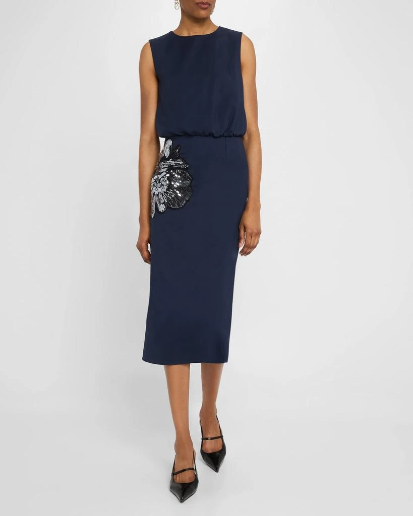 Chiara Boni Myla Sequin Floral Applique Midi Dress - Dresses & Skirts -  Free Shipping - BeyondStyle