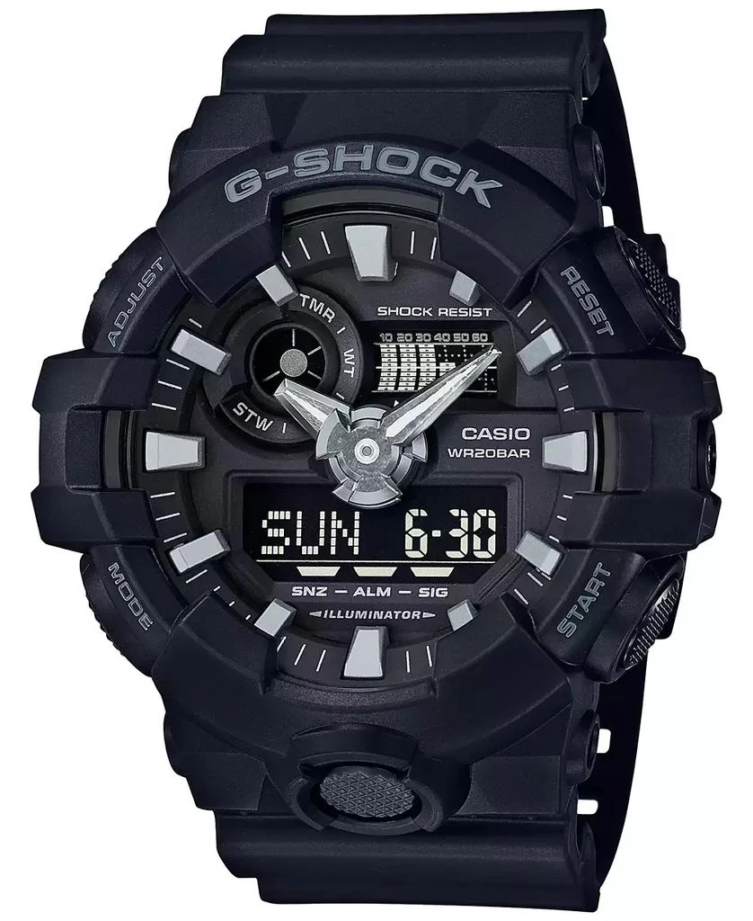 G-Shock Men
s Analog-Digital Black Resin Strap Watch 53x58mm GA-700-1B 1