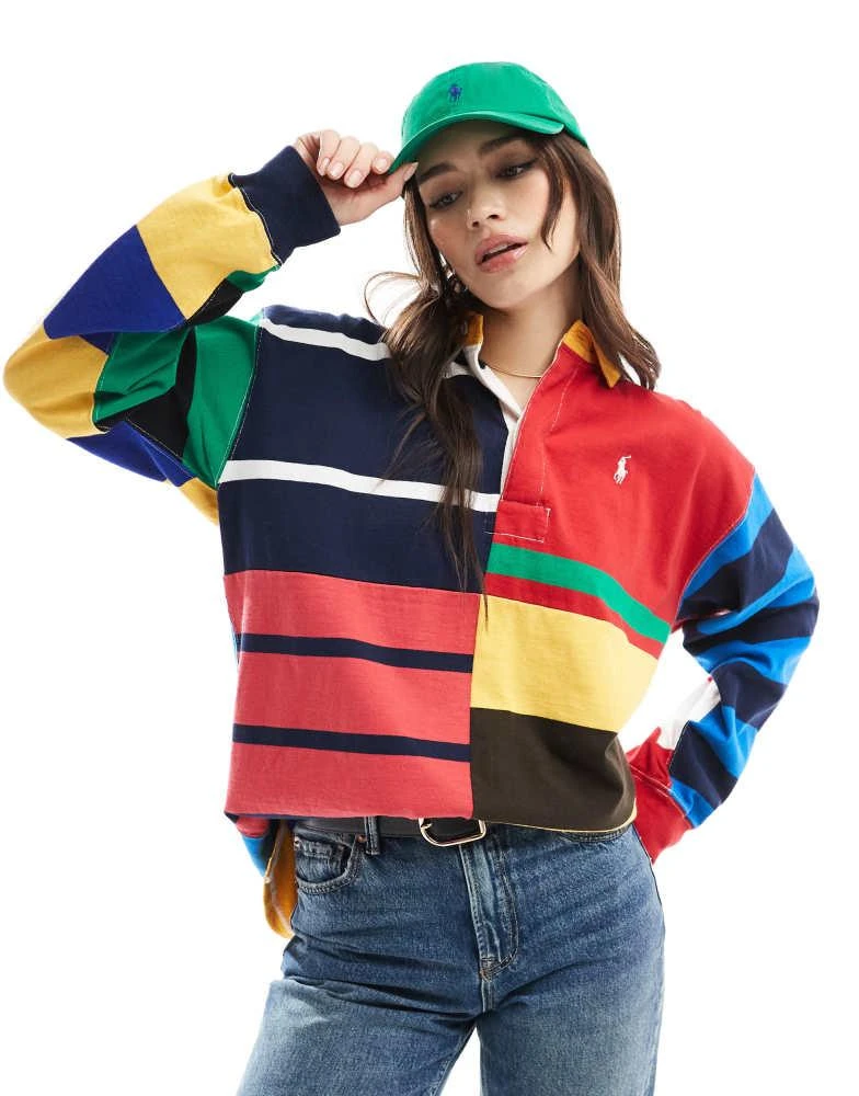 Ralph Lauren Polo Ralph Lauren multi striped rugby top with logo 1