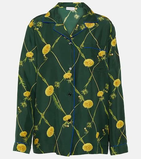 Burberry Floral silk poplin pajama shirt 1