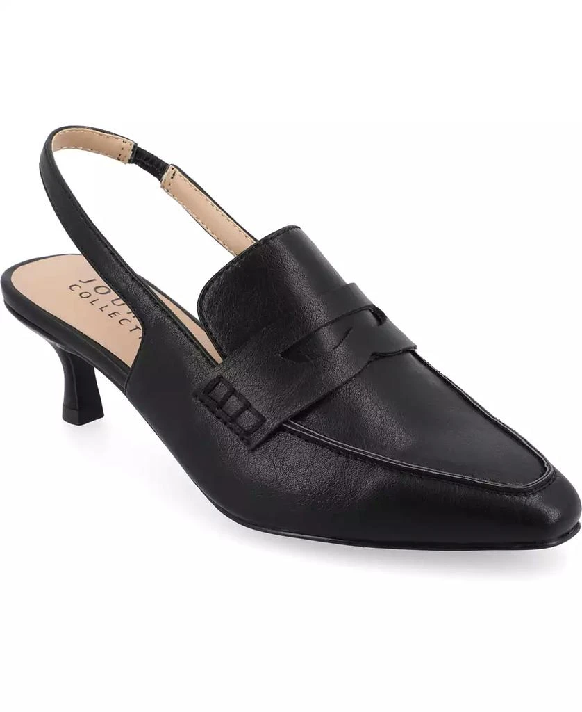 Journee Collection Women's Amory Tailored Kitten Heel Slingback Pumps 1