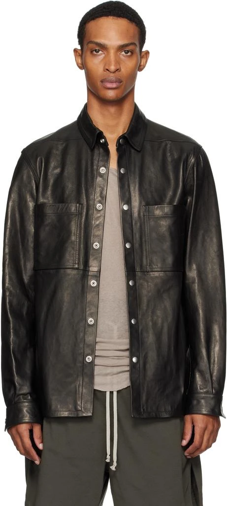 Rick Owens Black Concordians Outershirt Leather Jacket 1