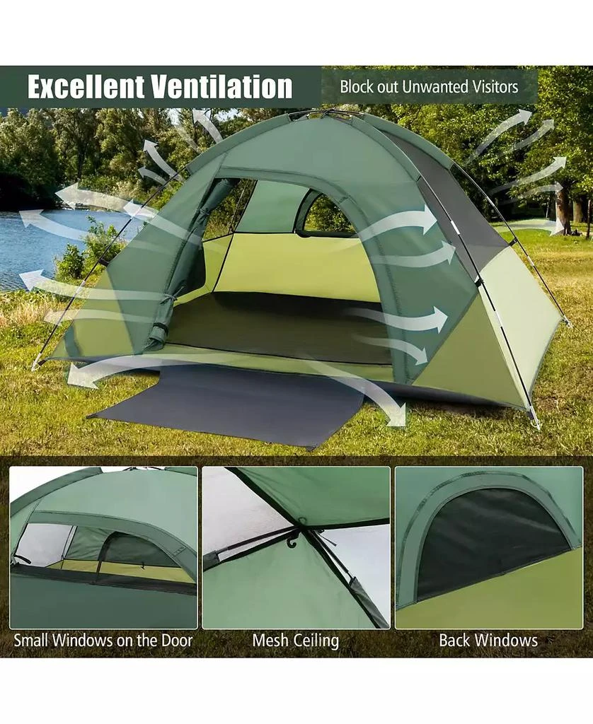 KUYOTQ 2-person Camping Tent w/ Removable Rain Fly and Double-layer Door 6