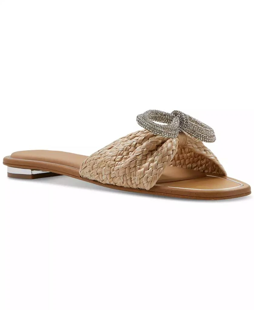 ALDO Women's Acirarwen Rhinestone Bow Flat Slide Sandals 1