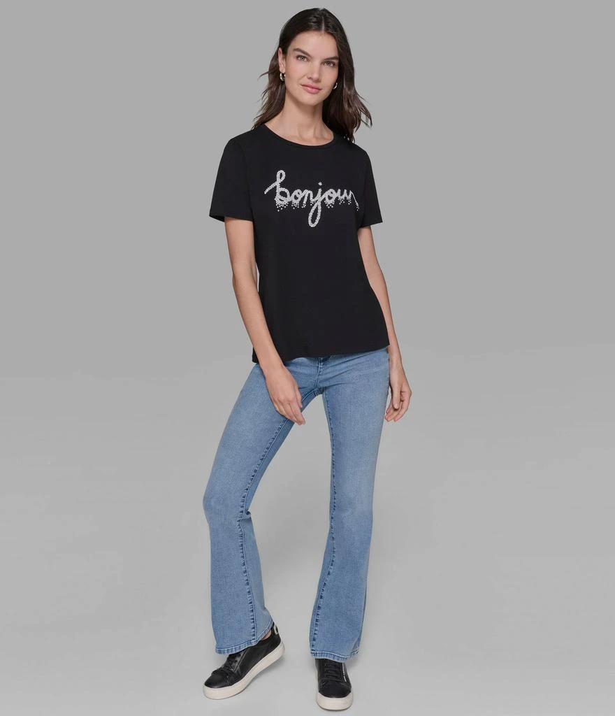 Karl Lagerfeld Paris BONJOUR EMBELLISHED TEE 4