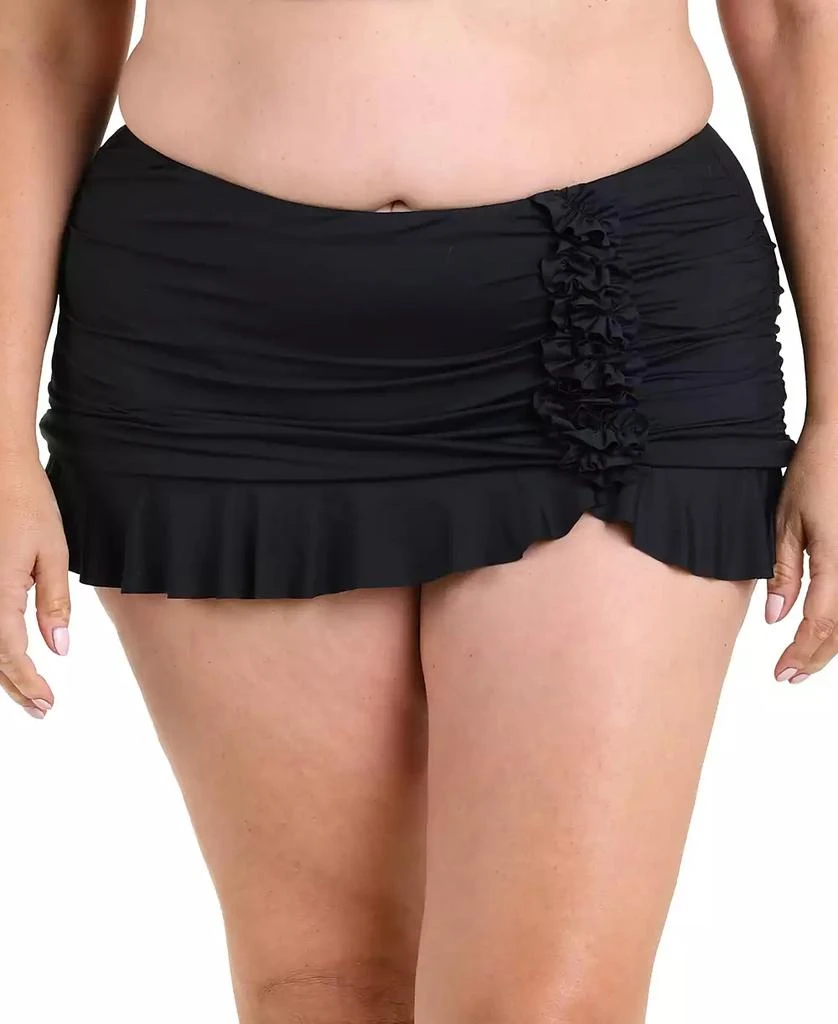La Blanca Plus Size Island Goddess Ruffle Swim Skirt