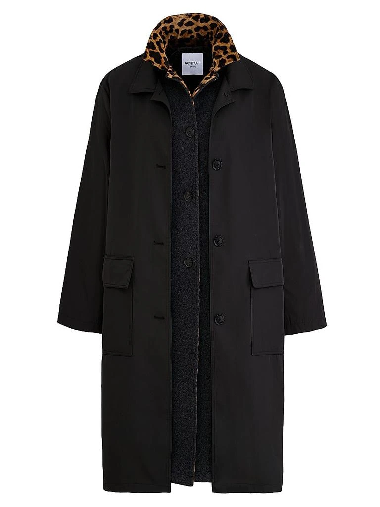 Jane Post Leopard Double-Layer Wool Coat 1