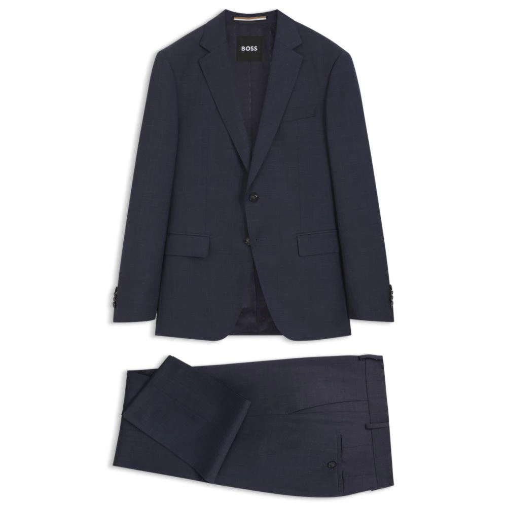 Hugo Boss Three-piece slim-fit suit in virgin-wool serge