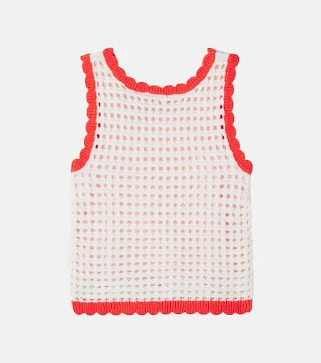 Stella McCartney Embroidered crochet cotton tank top 2