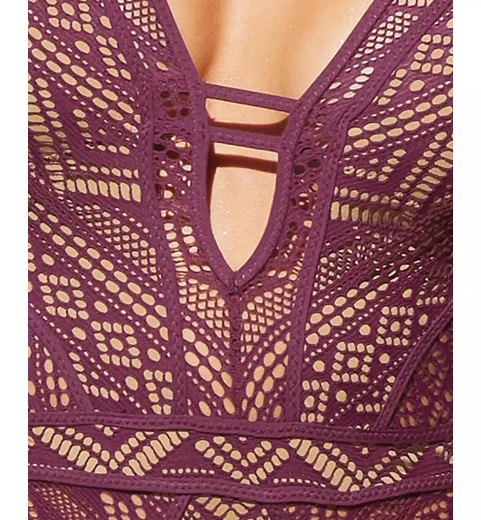 Becca Women's Color Play Crochet Plunge-Neck One-Piece Swimsuit 3
