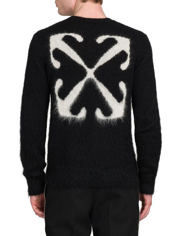Off-White Mohair-Blend Arrow Sweater