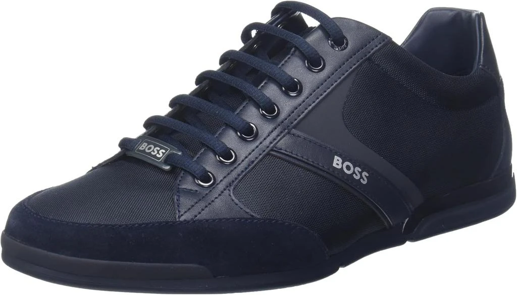 Hugo Boss BOSS Green by Hugo Men's Saturn Low Profile Low Top Sneaker Shoe, Dark Blue, 8 M US