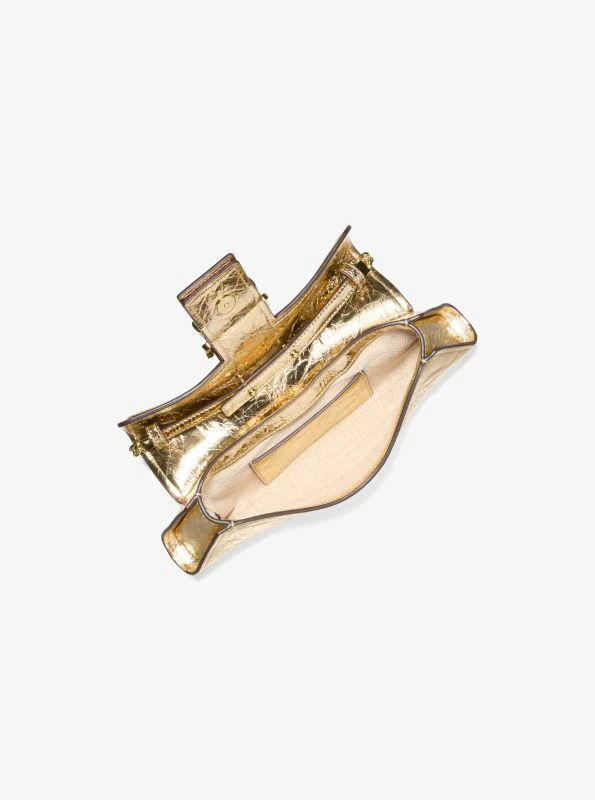 Michael Kors Colby Small Crackled Metallic Leather Convertible Clutch 2