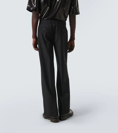 Alexander McQueen Low-rise wool and mohair wide-leg pants 4