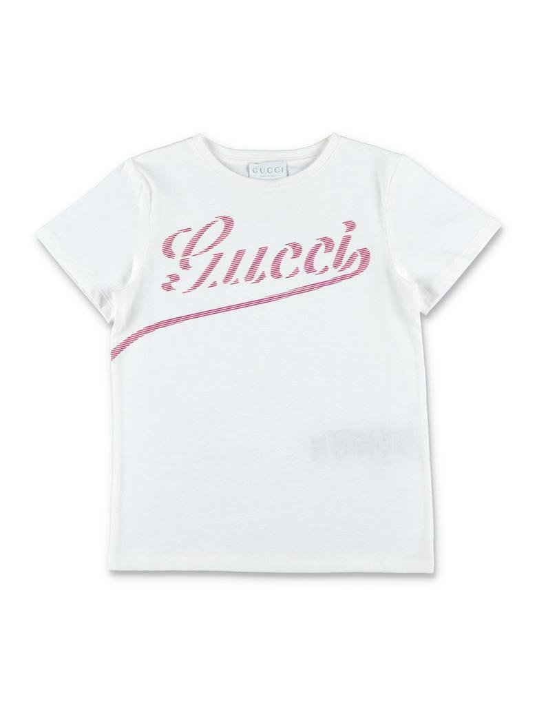GUCCI KIDS bright yellow vintage logo crew neck tshirt 10Y