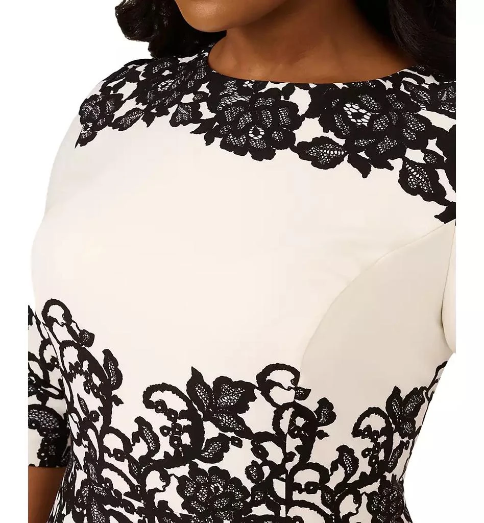 Adrianna Papell Plus Size Lace-Print Sheath Dress 2