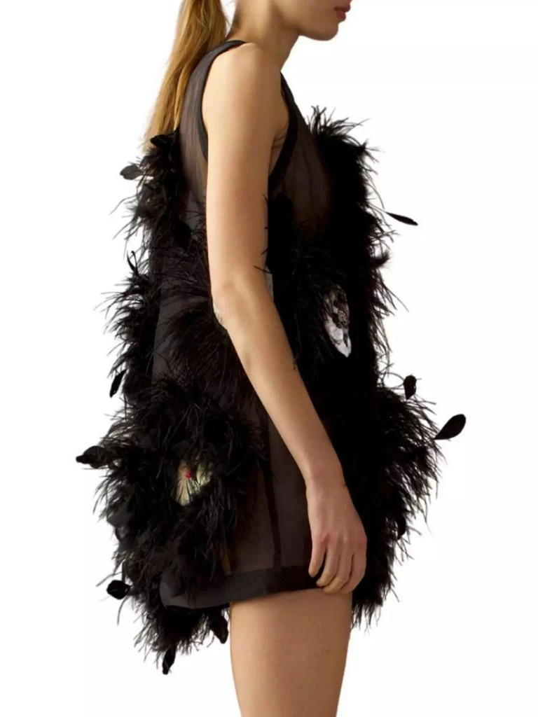 Cynthia Rowley Feather-Embellished Organza Minidress 3