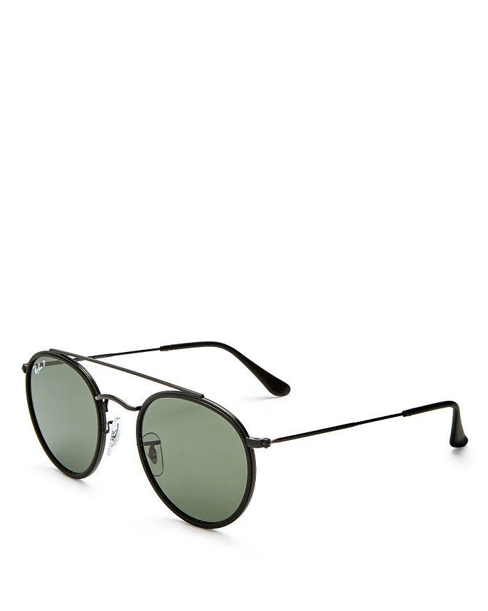 Ray-Ban Polarized Brow Bar Round Sunglasses, 51mm 2