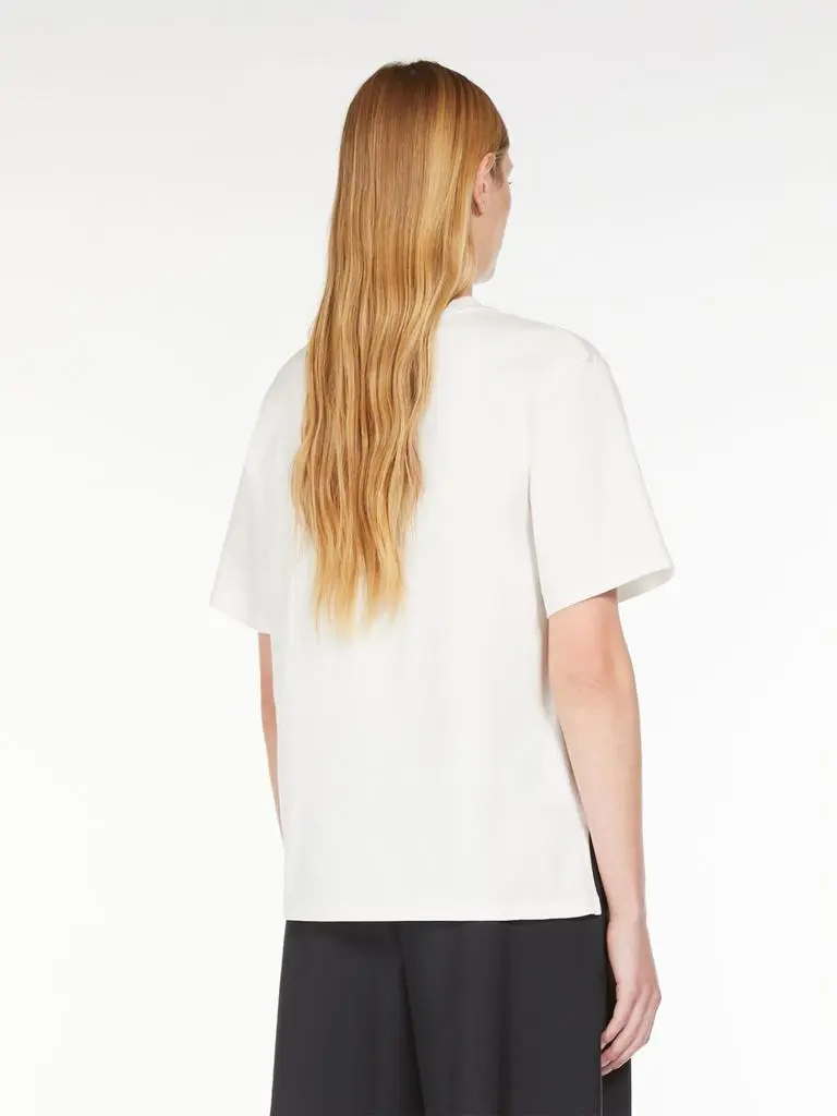 Weekend Max Mara Cotton t-shirt with embroidered lettering detail 3