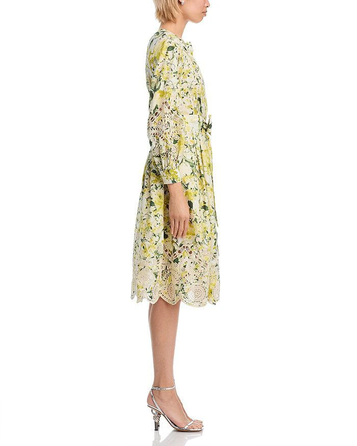Teri Jon Cotton Print Eyelet Trim Dress 5
