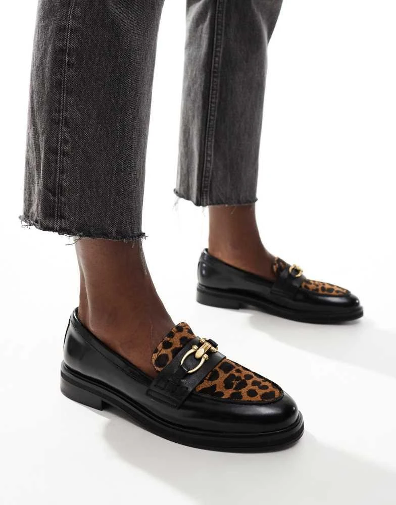 ALDO ALDO Bissom loafers in black and leopard leather 1