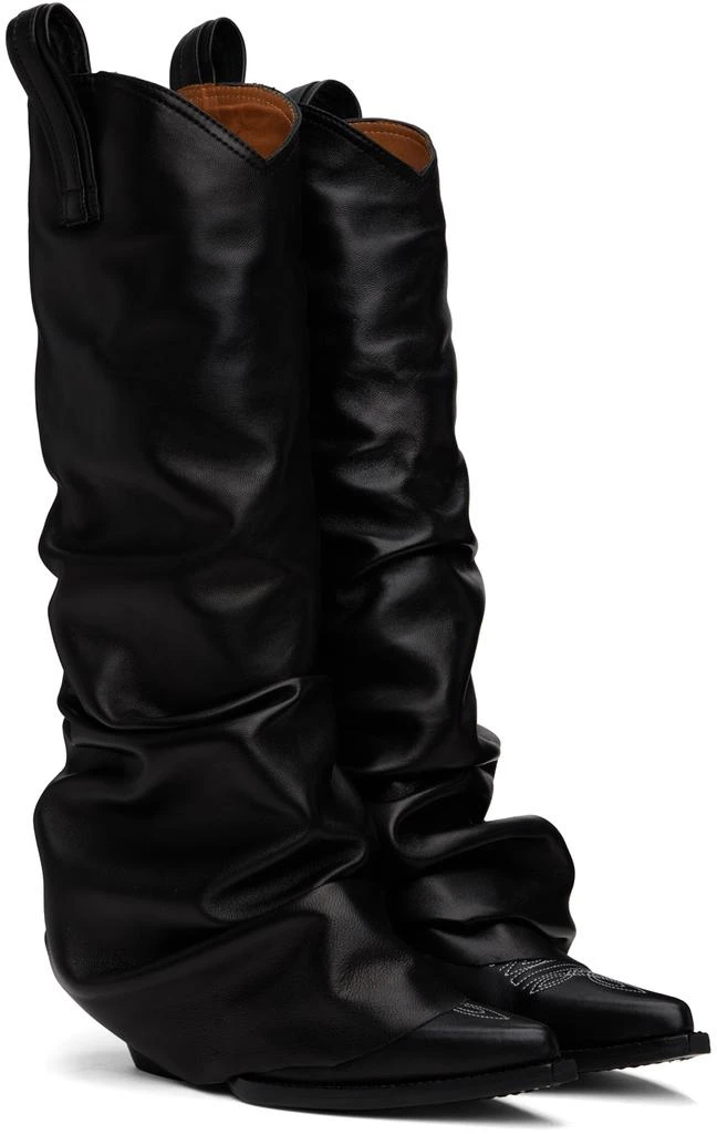 R13 Black Mid Cowboy Sleeve Boots 4
