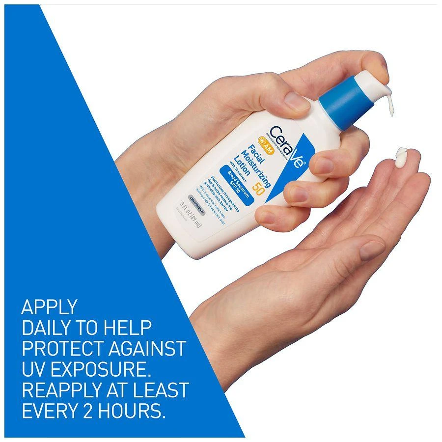 CeraVe AM Facial Moisturizing Lotion SPF 50, No White Cast Fragrance Free 9