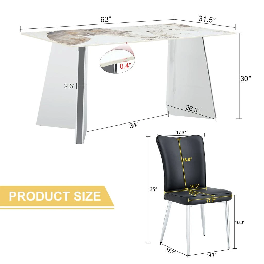 Streamdale Furniture Streamdale Luxurious Pandora Table
6 PU Chairs 4