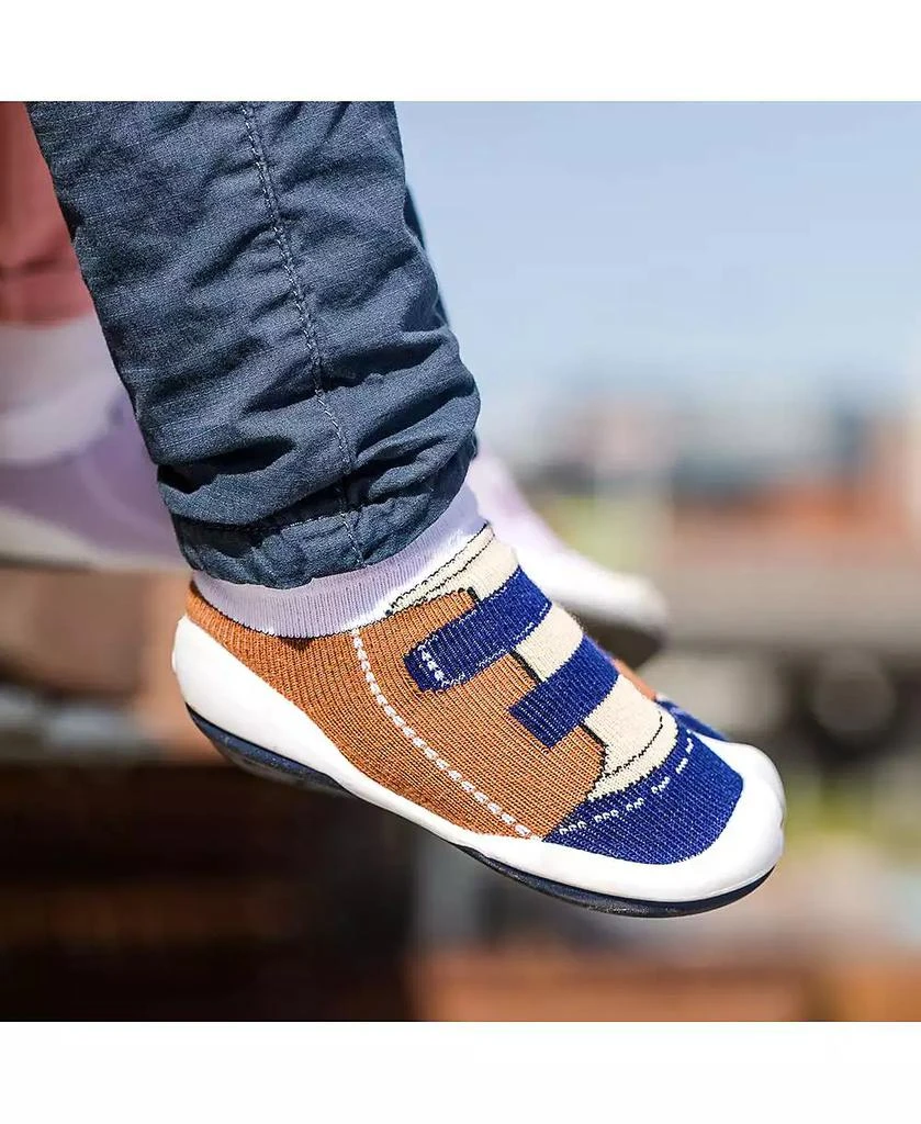 Komuello Infant Boys Breathable Washable Non-Slip Sock Shoes Walker - Brown 6