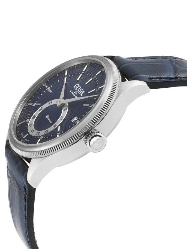 Gevril Empire 40MM Stainless Steel 
Leather Strap Watch 3