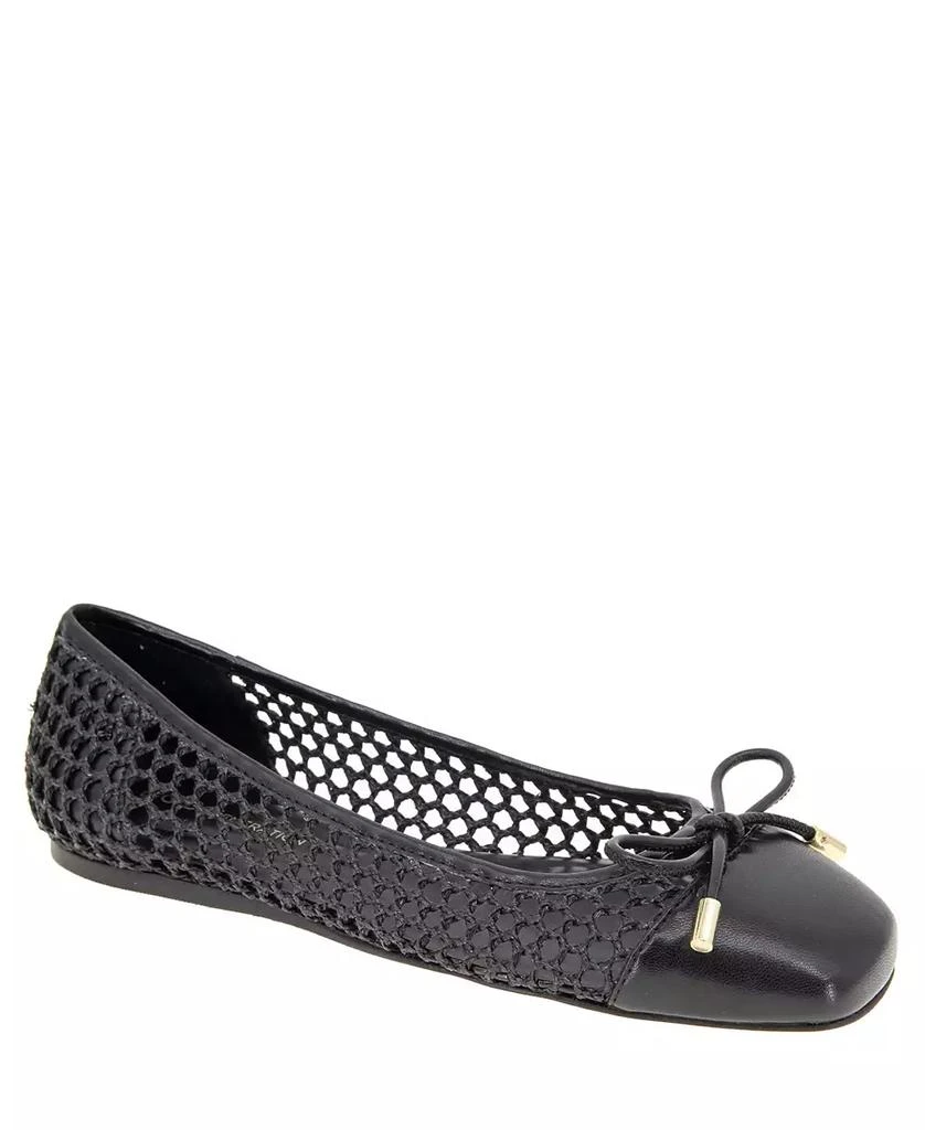 BCBG Women's Hartly Woven Raffia Square Toe Ballet Flats 1