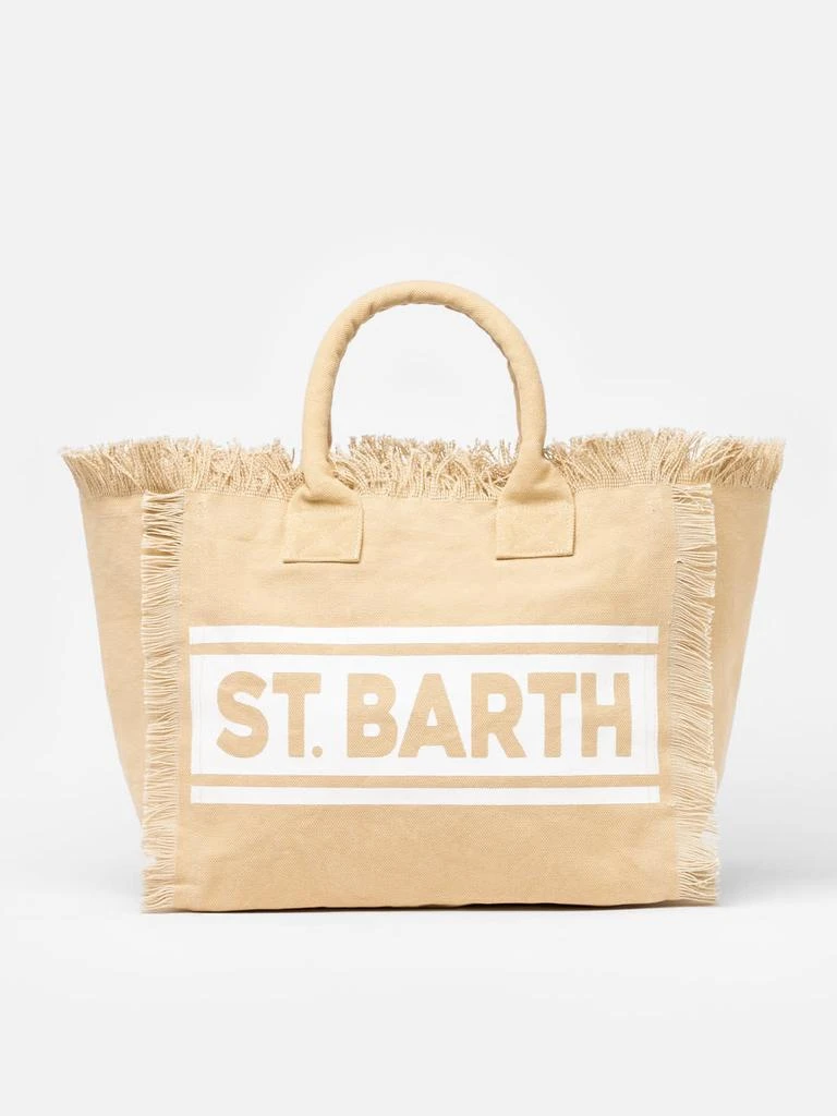 Mc2 Saint Barth Beige Cotton Canvas Vanity Shoulder Bag 1