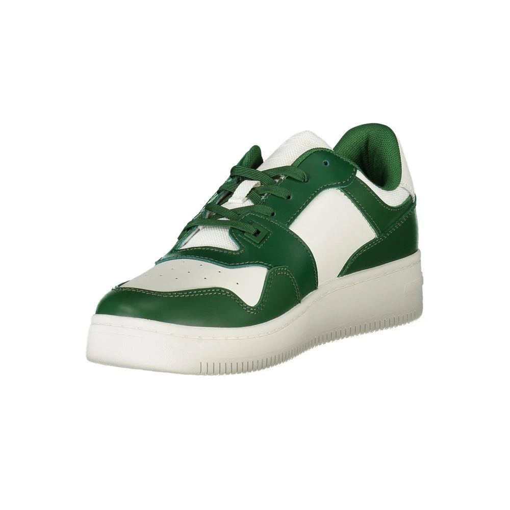 Tommy Hilfiger Suede Leather Sneakers Mens Shoes Trainers Green 11.5 Tommy Hilfiger Basket retro runner sneakers in green | ASOS main image 4