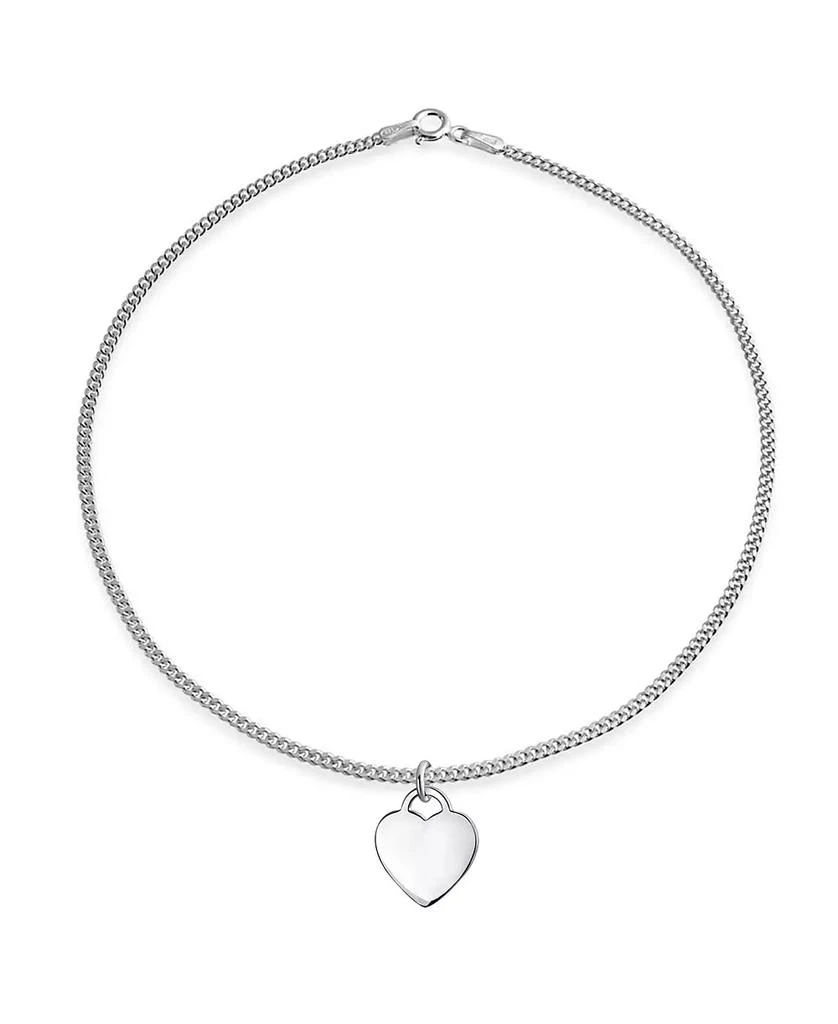 Bling Jewelry Tiny Minimalist ABC Heart Initial Anklet Ankle Bracelet Sterling Silver 9-10 Inch