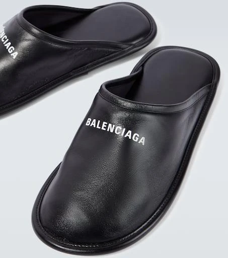 Balenciaga Logo leather slippers 3