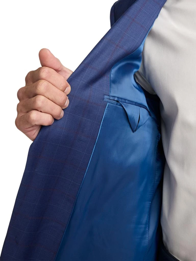Paul Fredrick Wool Blend Windowpane Single Breasted Peak Lapel Sport Coat 5