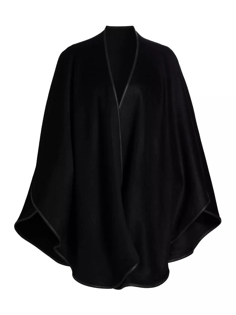 Sofia Cashmere Leather-Trim Reversible Cashmere Cape 1