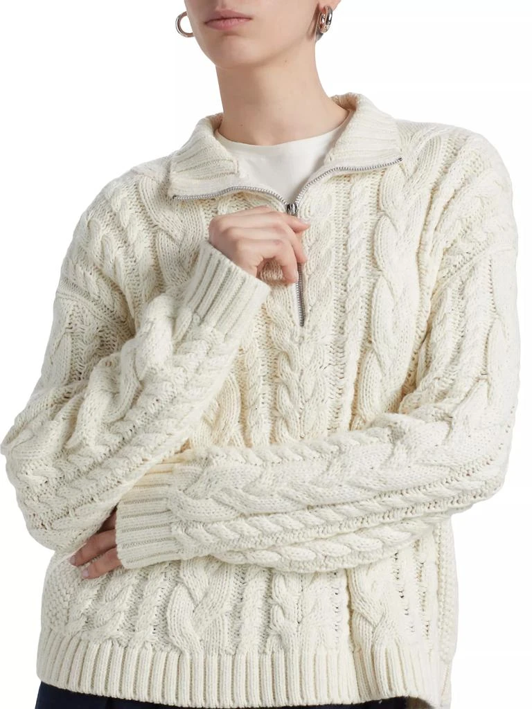 Jenni Kayne Cotton Cable-Knit Zip Sweater 6