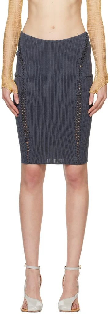 Isa Boulder SSENSE Exclusive Gray Stingray Miniskirt 1