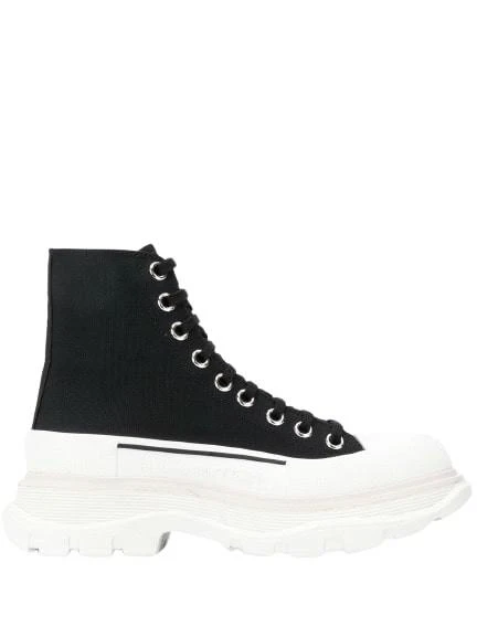 Alexander Mcqueen Black And White Treadslick Boots 1