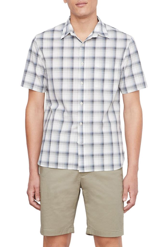 Vince Atwater Plaid Short Sleeve Button-Up Shirt