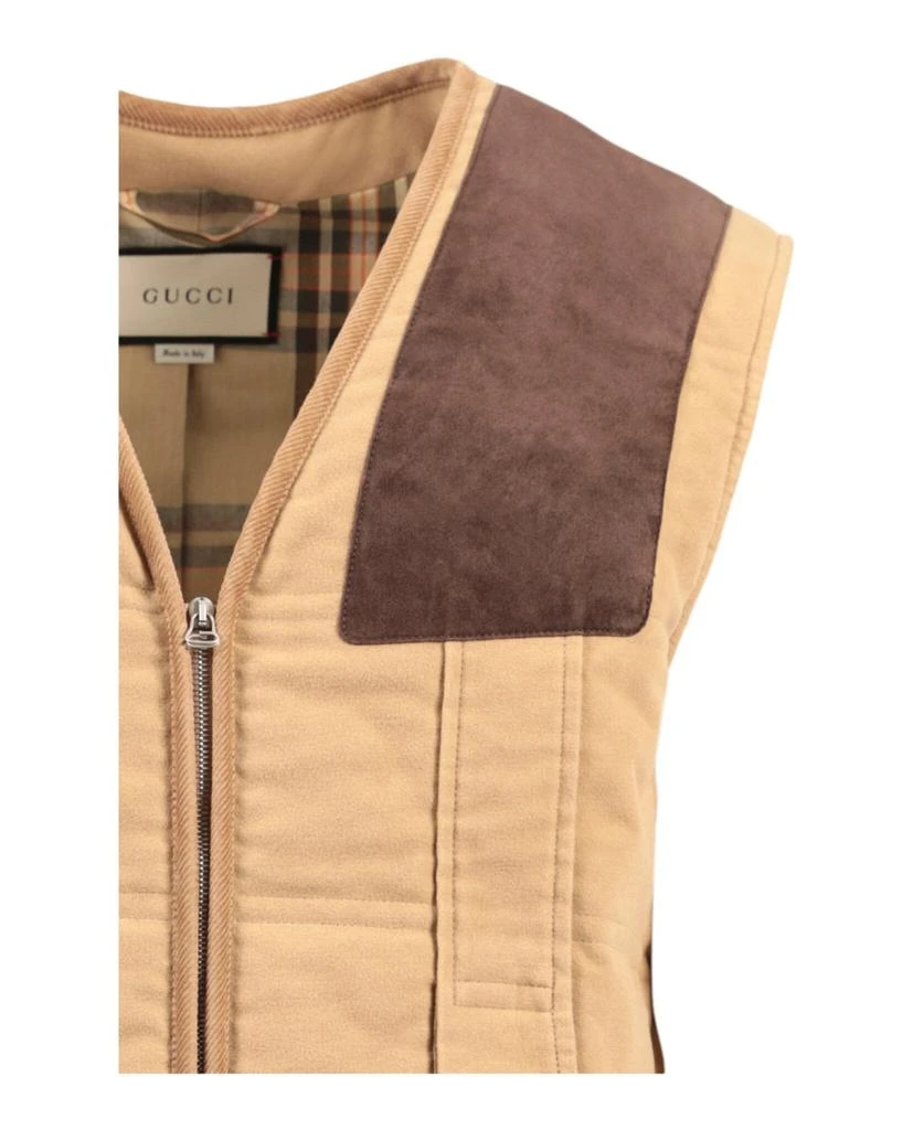 Gucci Moleskin Vest With Suede Details 3