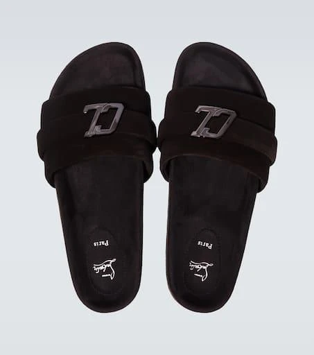 Christian Louboutin Varsimule Bizz logo suede slides 4