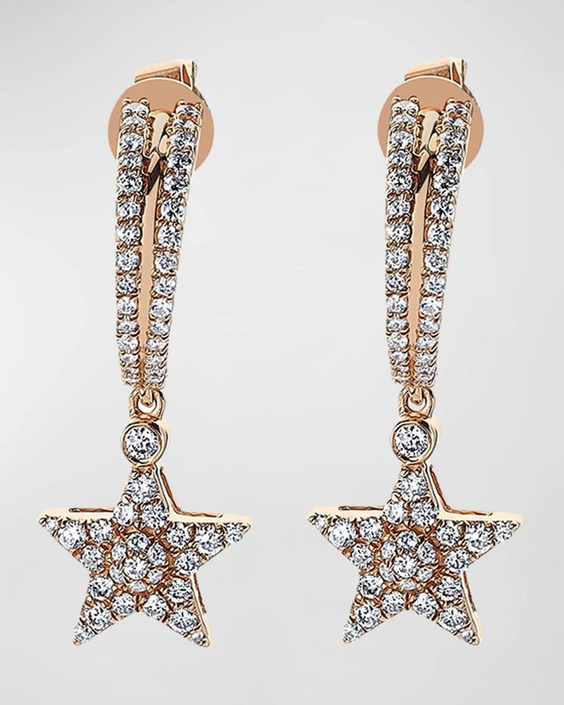 Bee Goddess Sirius Star 14k Diamond Drop Earrings 1