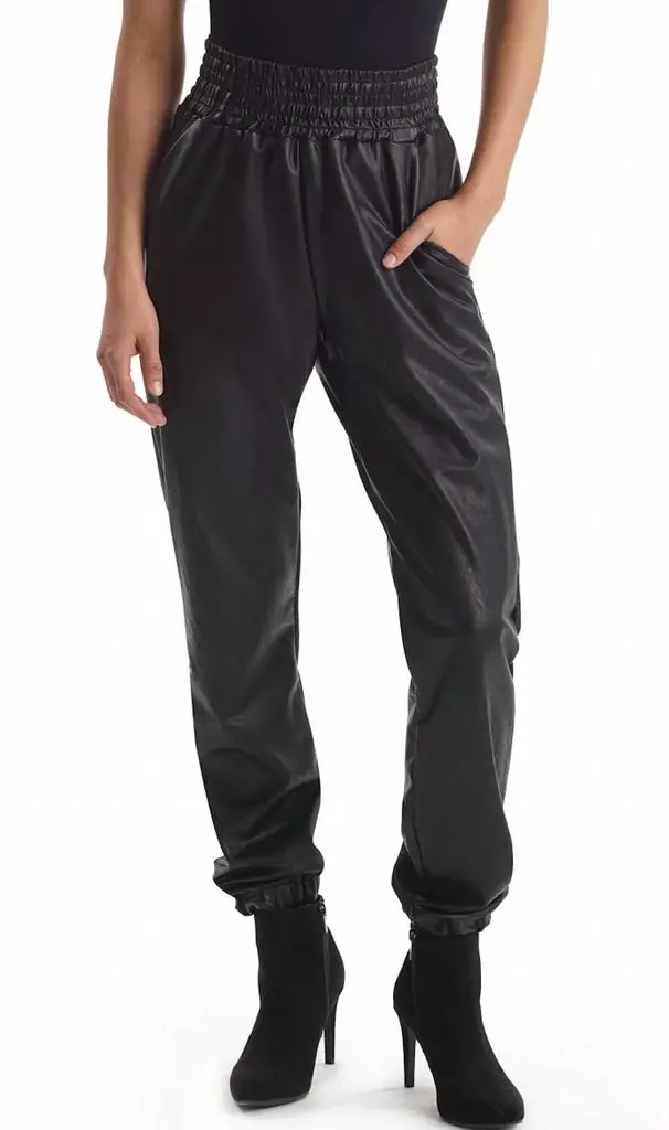 Commando Commando - Faux Leather Jogger with Elastic Waist & Hem